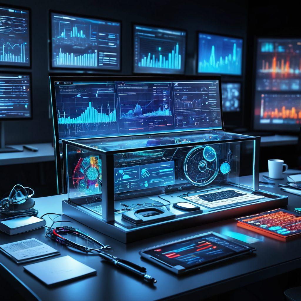 An intricate digital toolbox filled with various high-tech tools symbolizing information retrieval, such as magnifying glasses, data charts, and glowing network connections. The background features a sleek, futuristic office space with screens displaying diverse data streams. Bright, engaging colors to convey a sense of efficiency and productivity. super-realistic. vibrant colors. 3D.